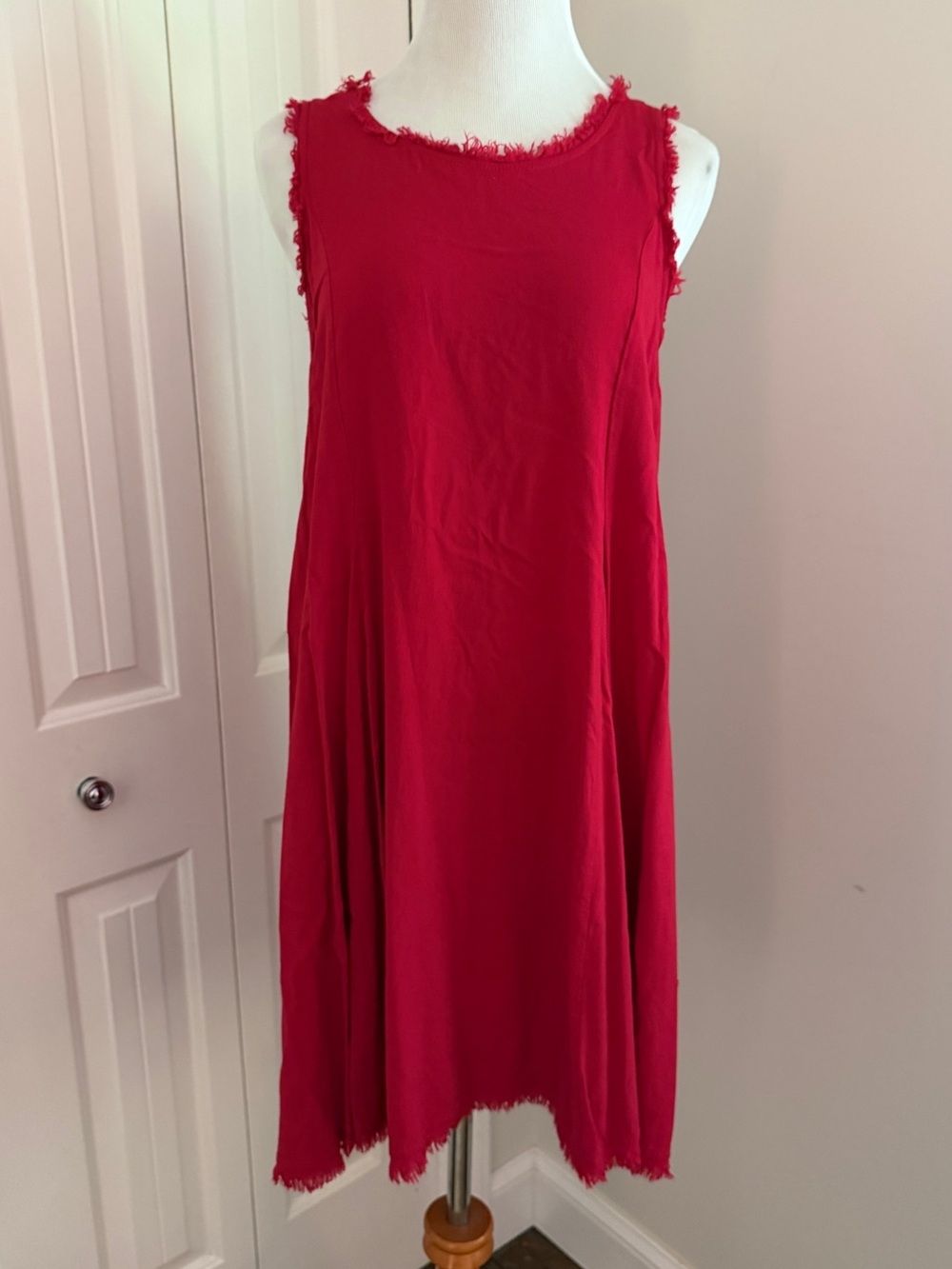 Altar'd State Red Fringe-Trim Swing Dress